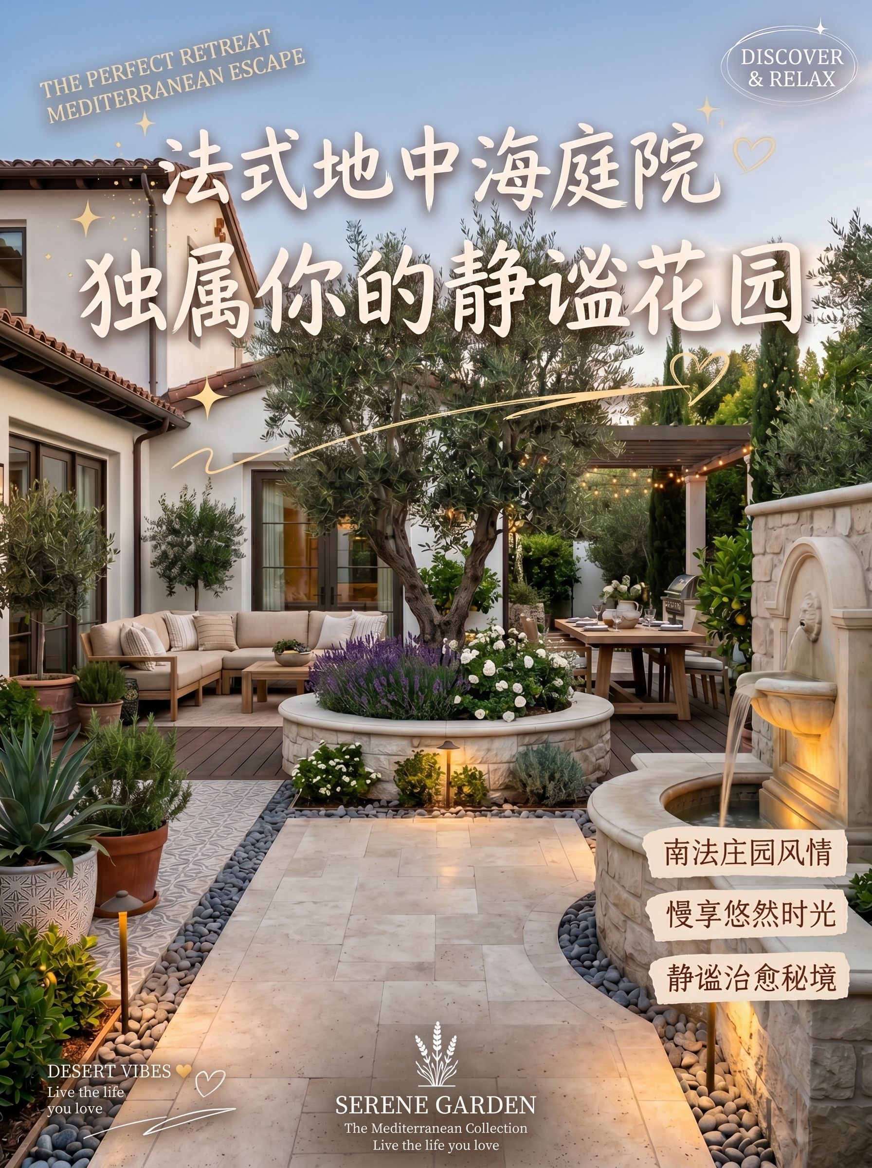 现代南法庭院